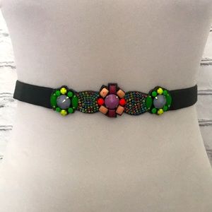 Anthropologie jeweled belt with elastic & …